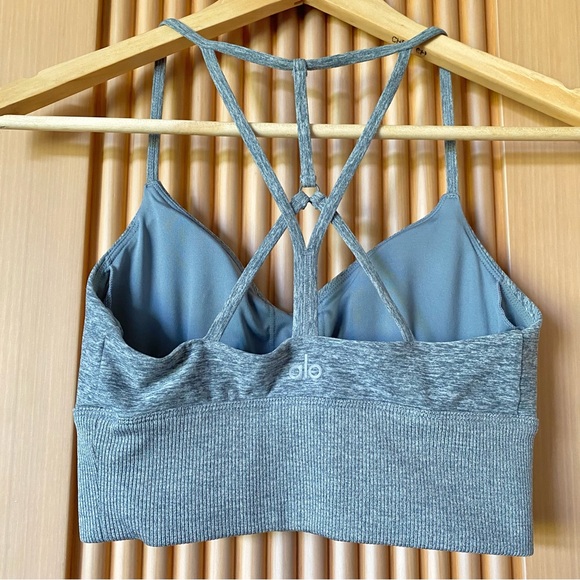 Alo Yoga Alosoft Lavish Bra Blue Haze Heather - Picture 4 of 8